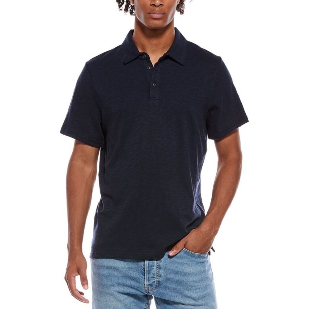 Onia Mens  Slub Polo Shirt, Navy